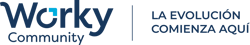 Worky Community Tagline Logo Blue