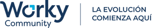 Worky Community Tagline Logo Blue