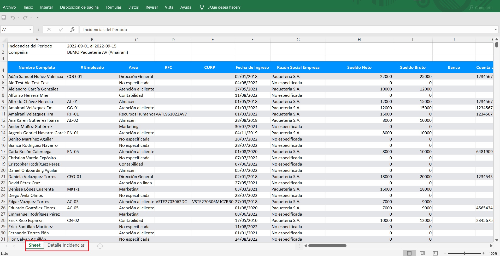 Excel Incidencias