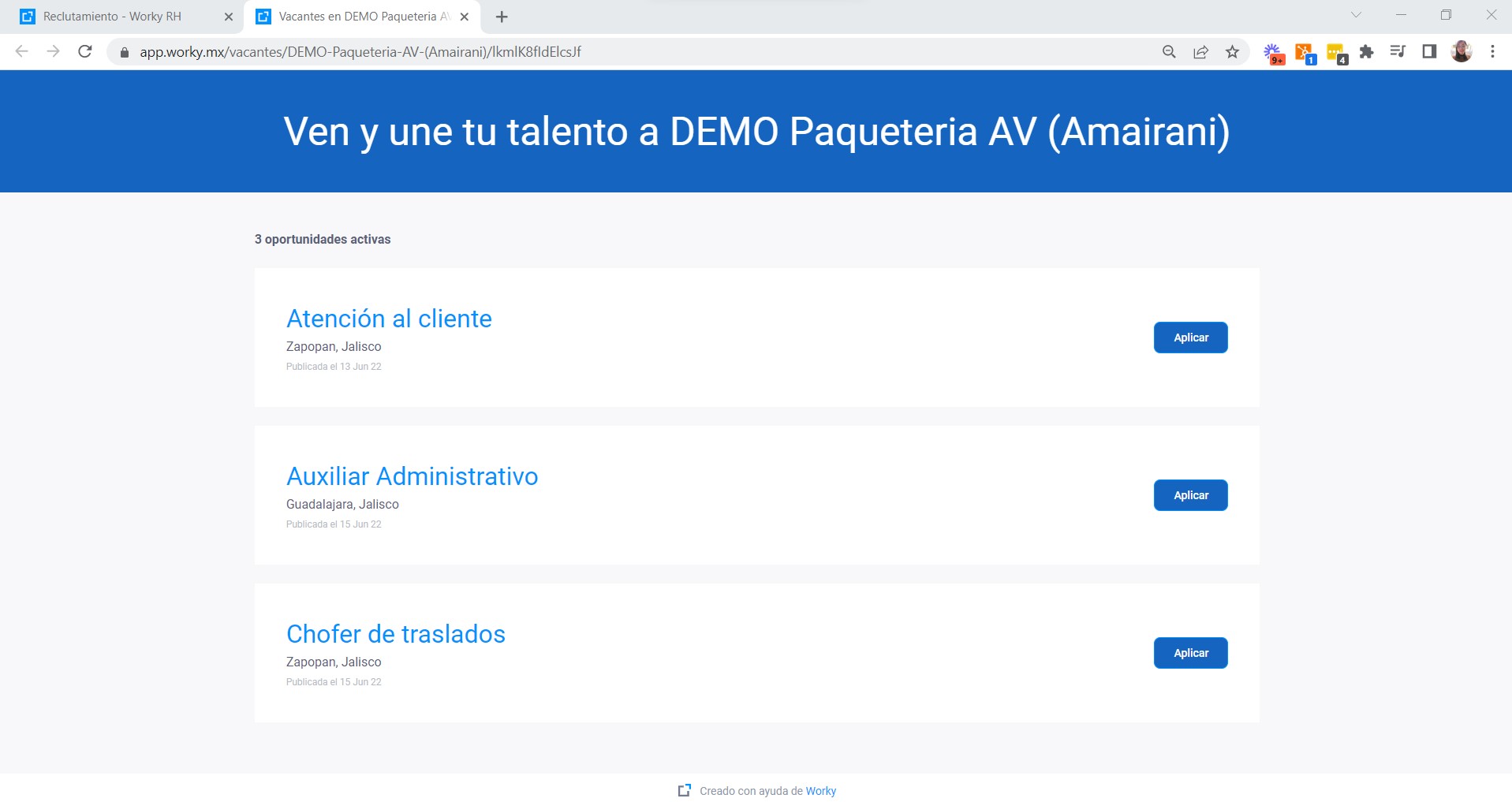 Pagina reclutamiento 2
