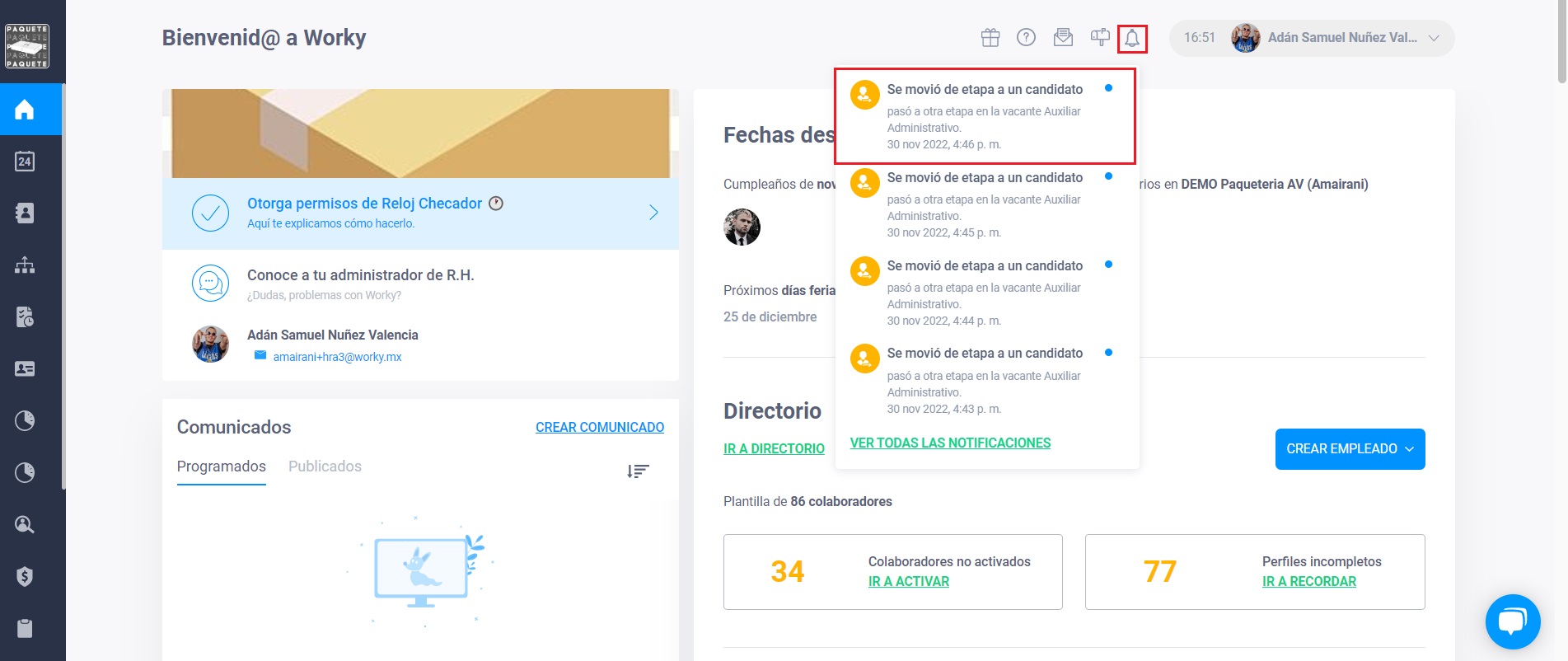 Reclutamiento cambio etapa 5