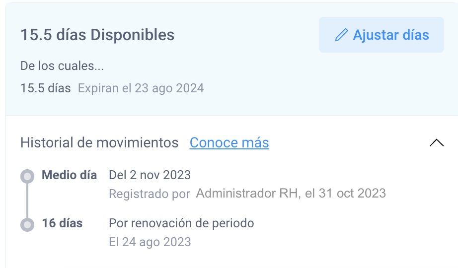 Movimiento Medio Día Vacaciones